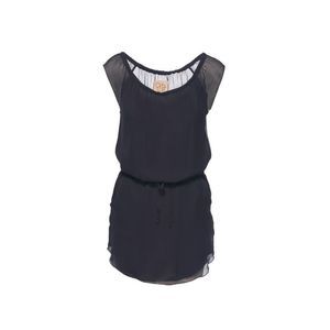 Chaser Women's Black Bateau Short-Sleeves Blouson Dress Size M